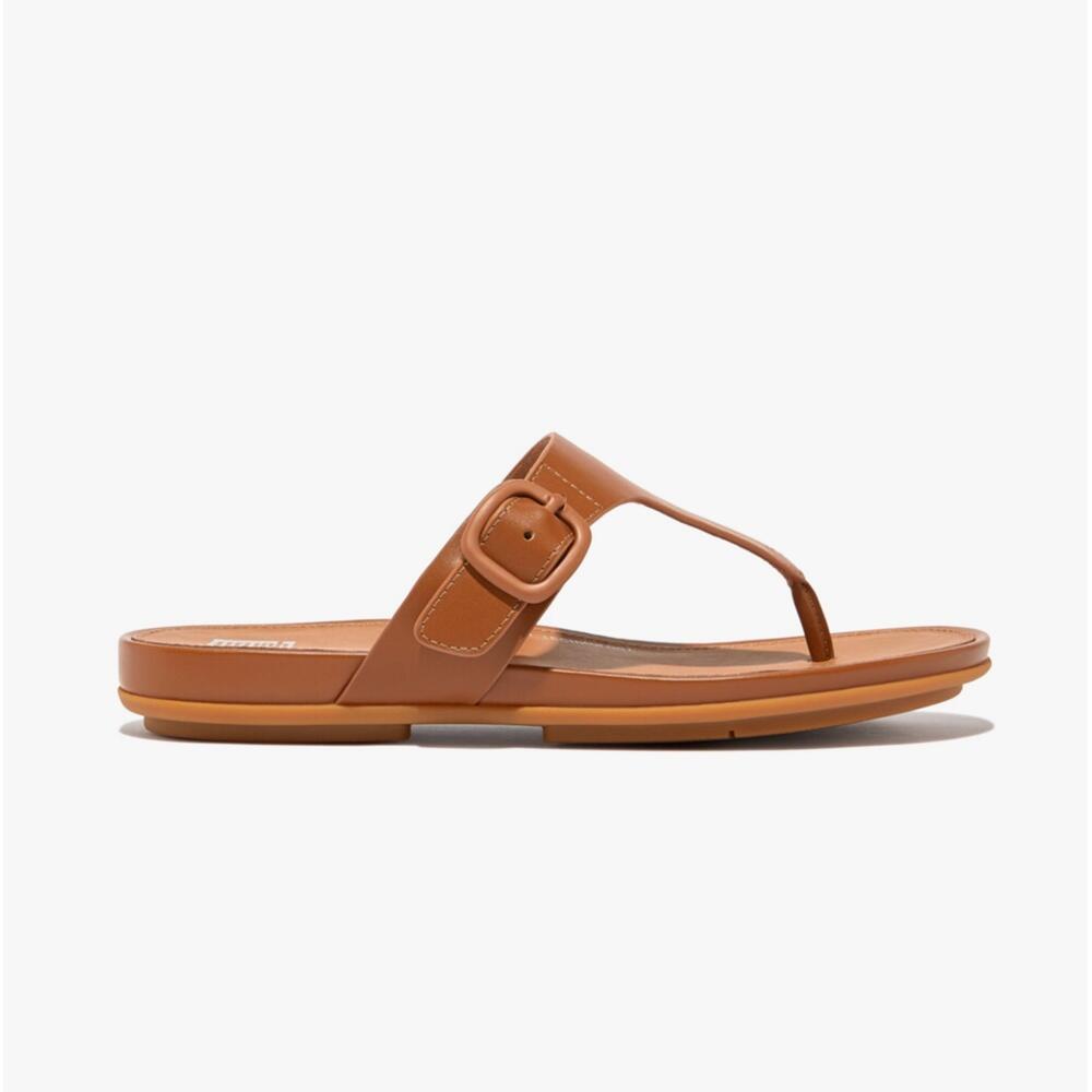 FIT FLOP Gracie Rubber-buckle Leather Womens Poolside Slip On Toe Post