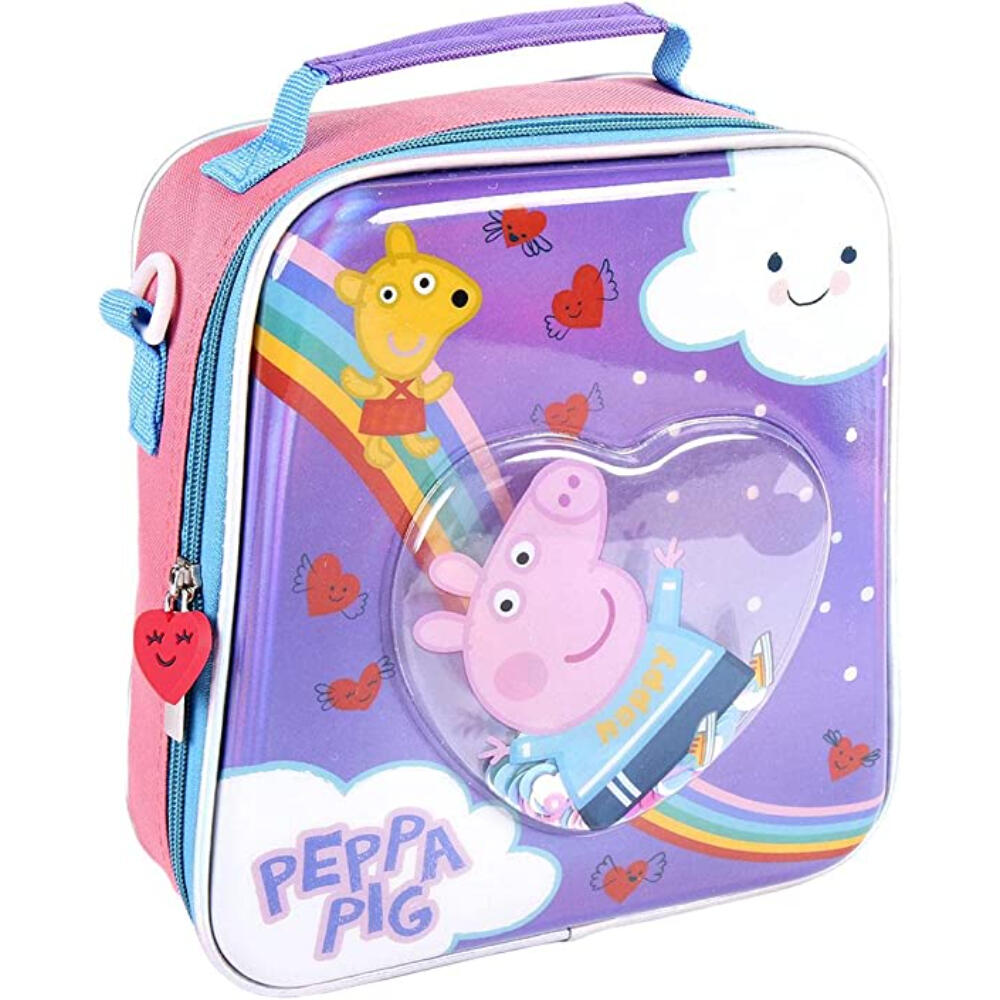 Bolsa Portaalimentos Con Correa Bandolera Peppa Pig Confetti 1/3