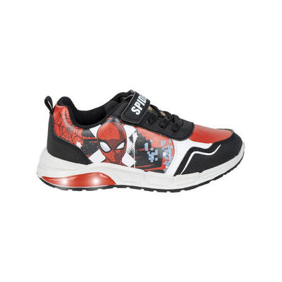 Zapatillas Deportivas con Luces Spiderman Negro y Rojo Niño