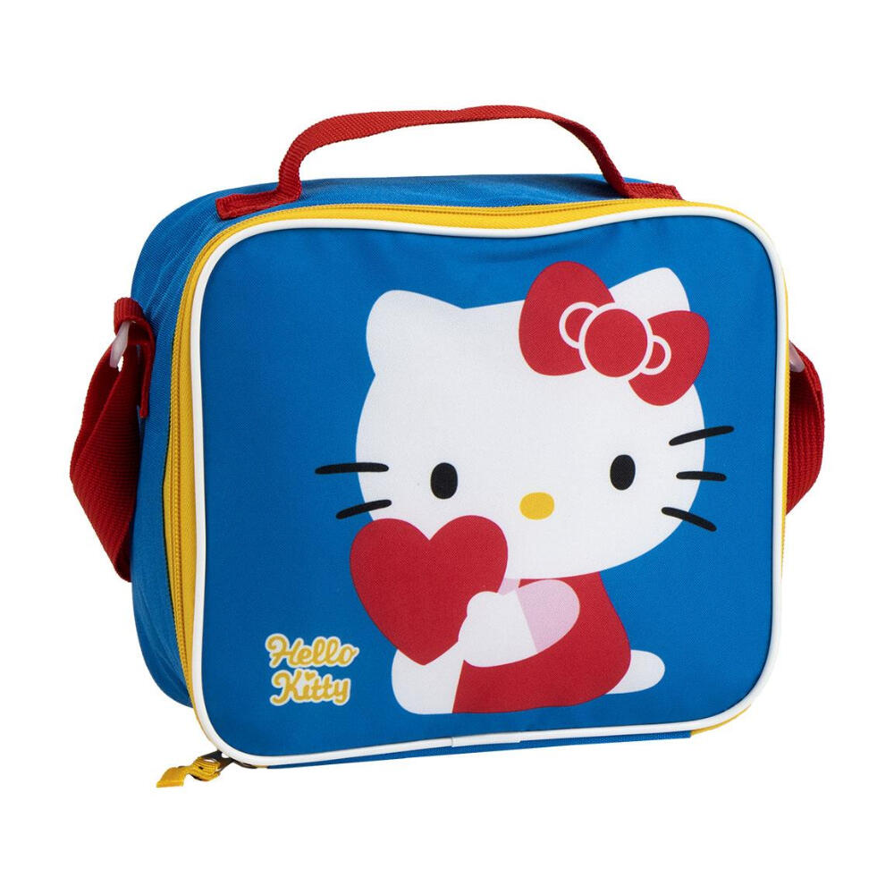 Bolsa Portaalimentos Con Correa Bandolera Hello Kitty Azul 2/3