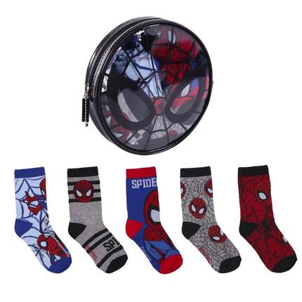 Pack 5 Calcetines Spiderman Con Neceser