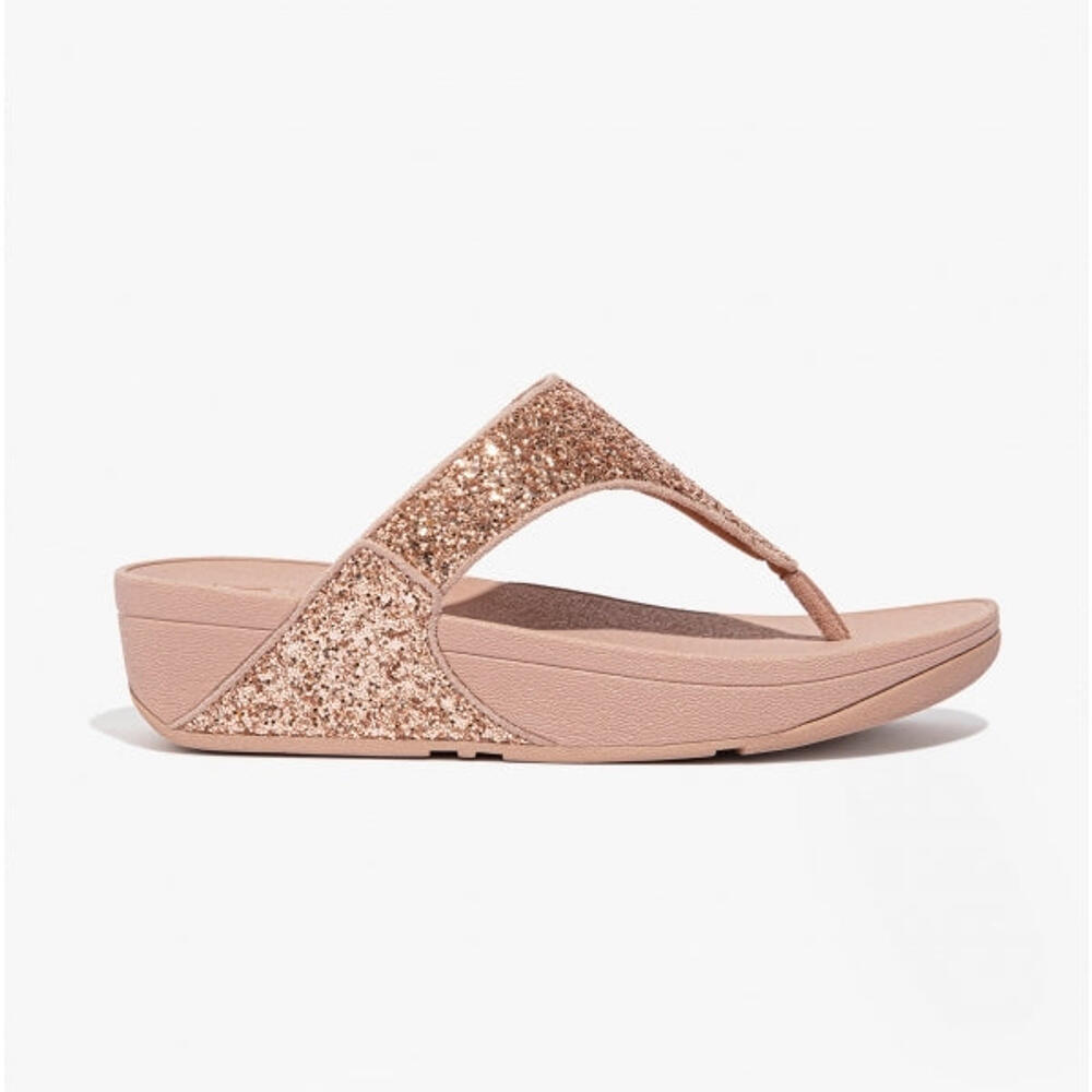 FIT FLOP Lulu Glitter Womens Poolside Slip On Toe Post Sandals