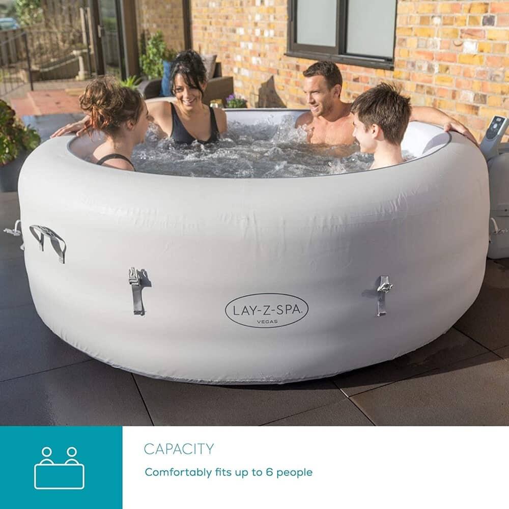 Bestway Brown Lay-Z-Spa Vegas AirJet Inflatable Hot Tub 3/5