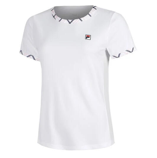 FILA T-shirt Yamila Donna bianco in poliestere riciclato con maniche ritagliate