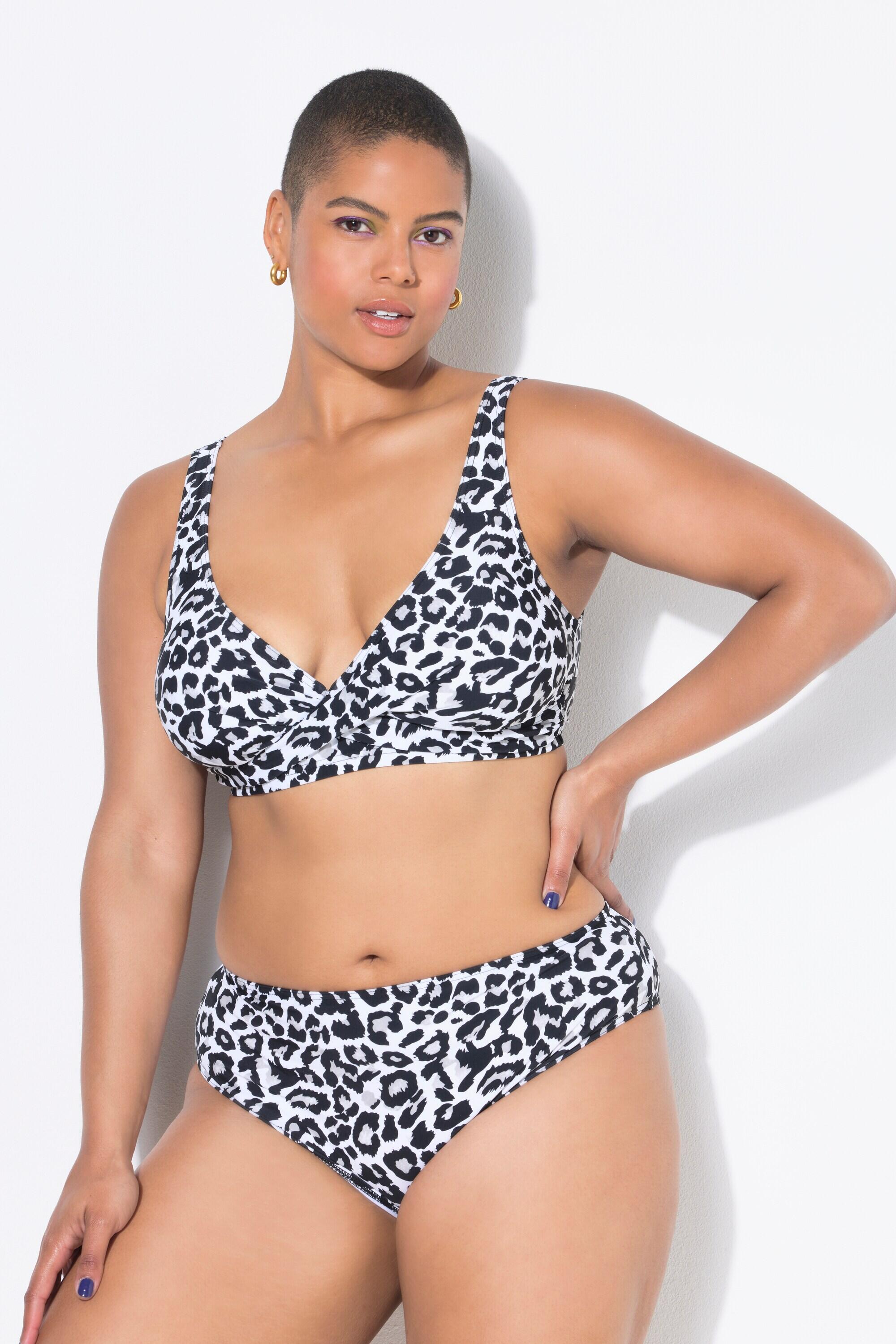 ULLA POPKEN Slip bikini vita alta stampa leopardo donna, poliammide/elasthan