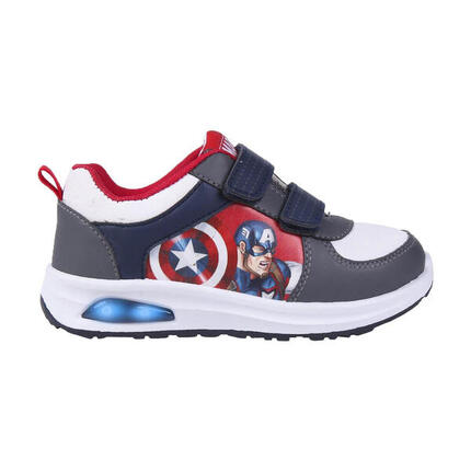 Zapatillas Deportivas Con Luces Capitán América Niño Grises