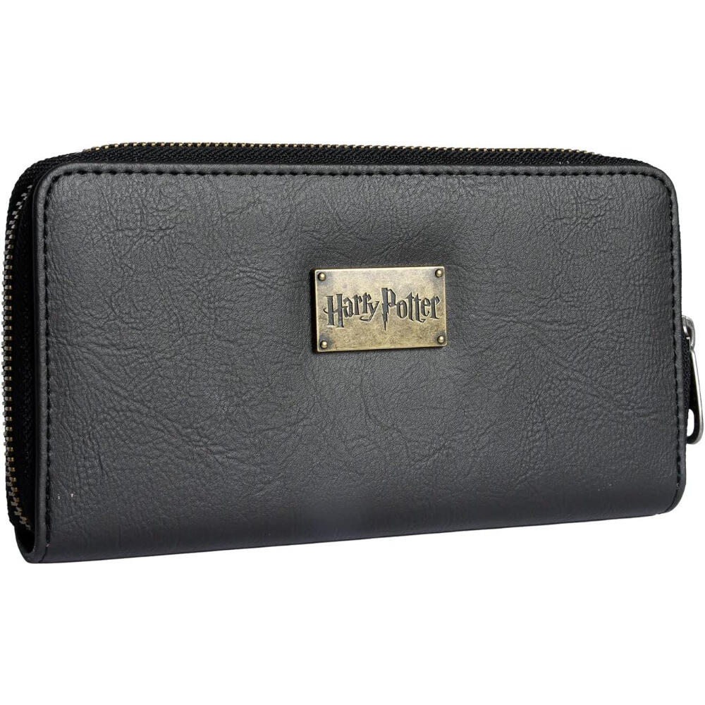Cartera mujer - Bordada rectangular - Harry Potter Chibi - Negro 2/4