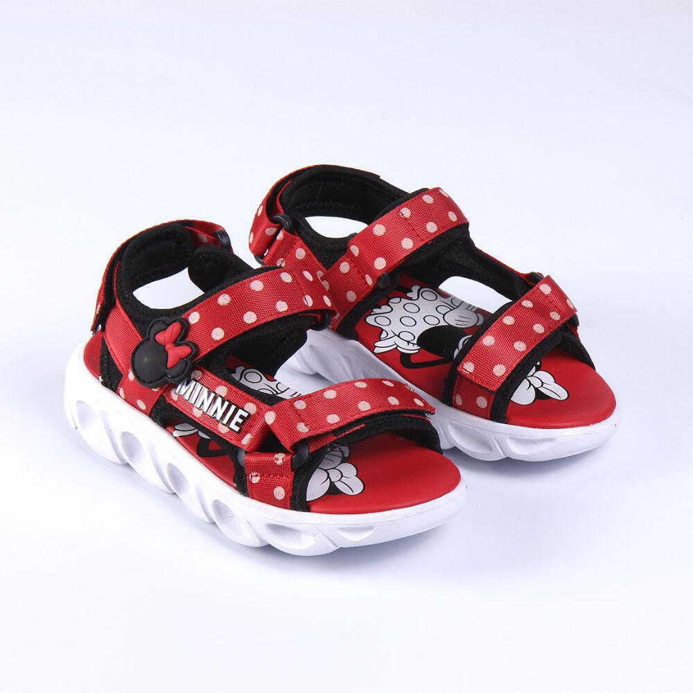 Sandalias con Velcro Minnie Mouse Rojas Niña 3/3