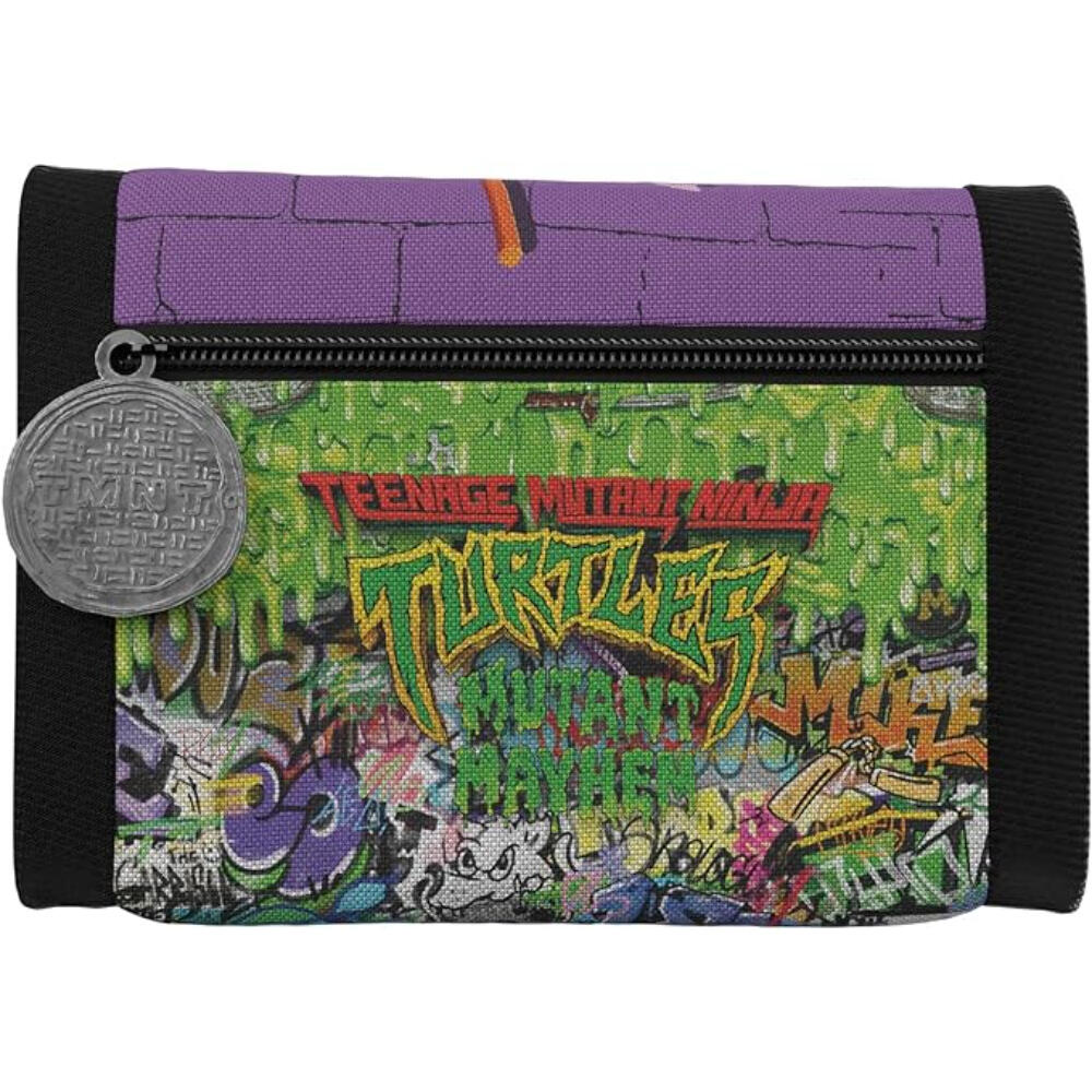 Cartera - Unisex - Velcro, Tortugas Ninja - Negro/Verde 2/3