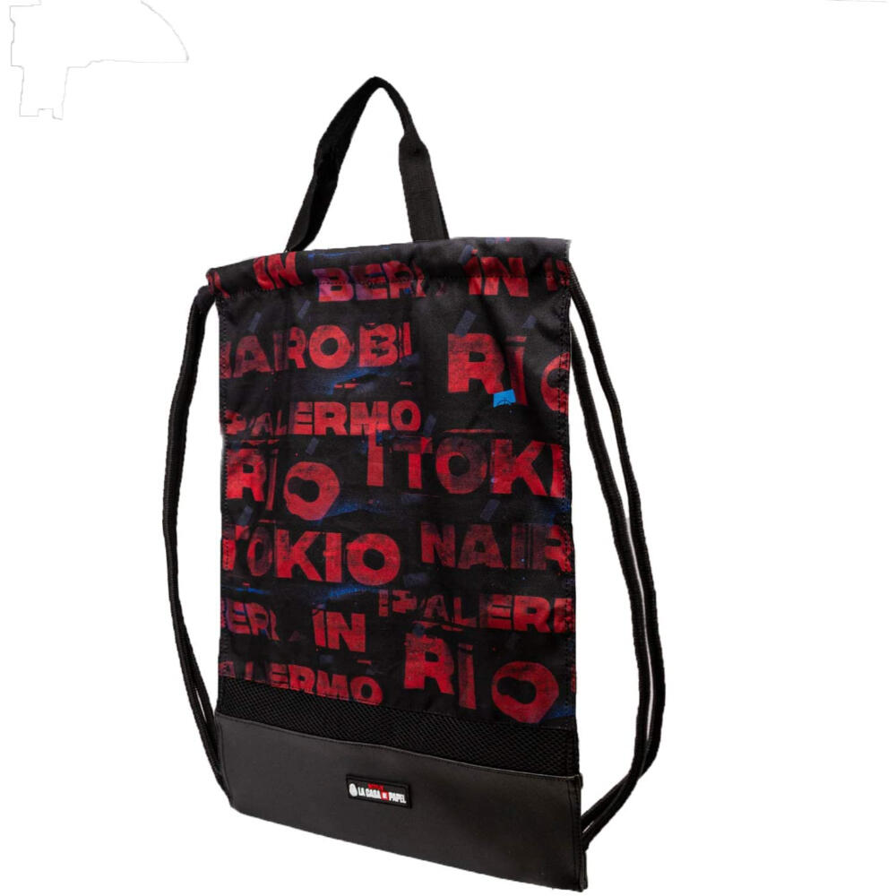 Saco Gymsack - Unisex - La Casa de Papel Cities - Negro/Rojo 3/3