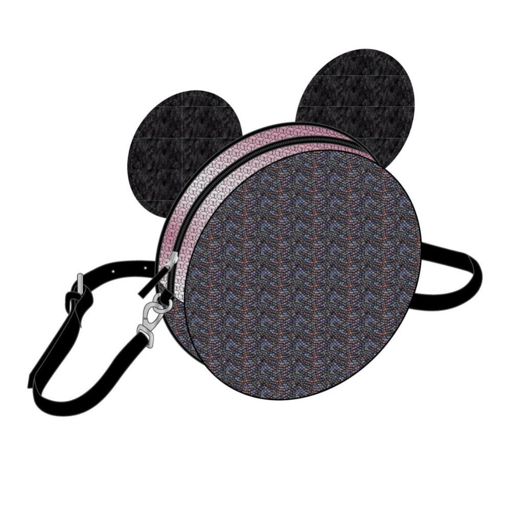 Bolso Bandolera Mickey Mouse Rosa Redondo Con Lentejuelas 2/3