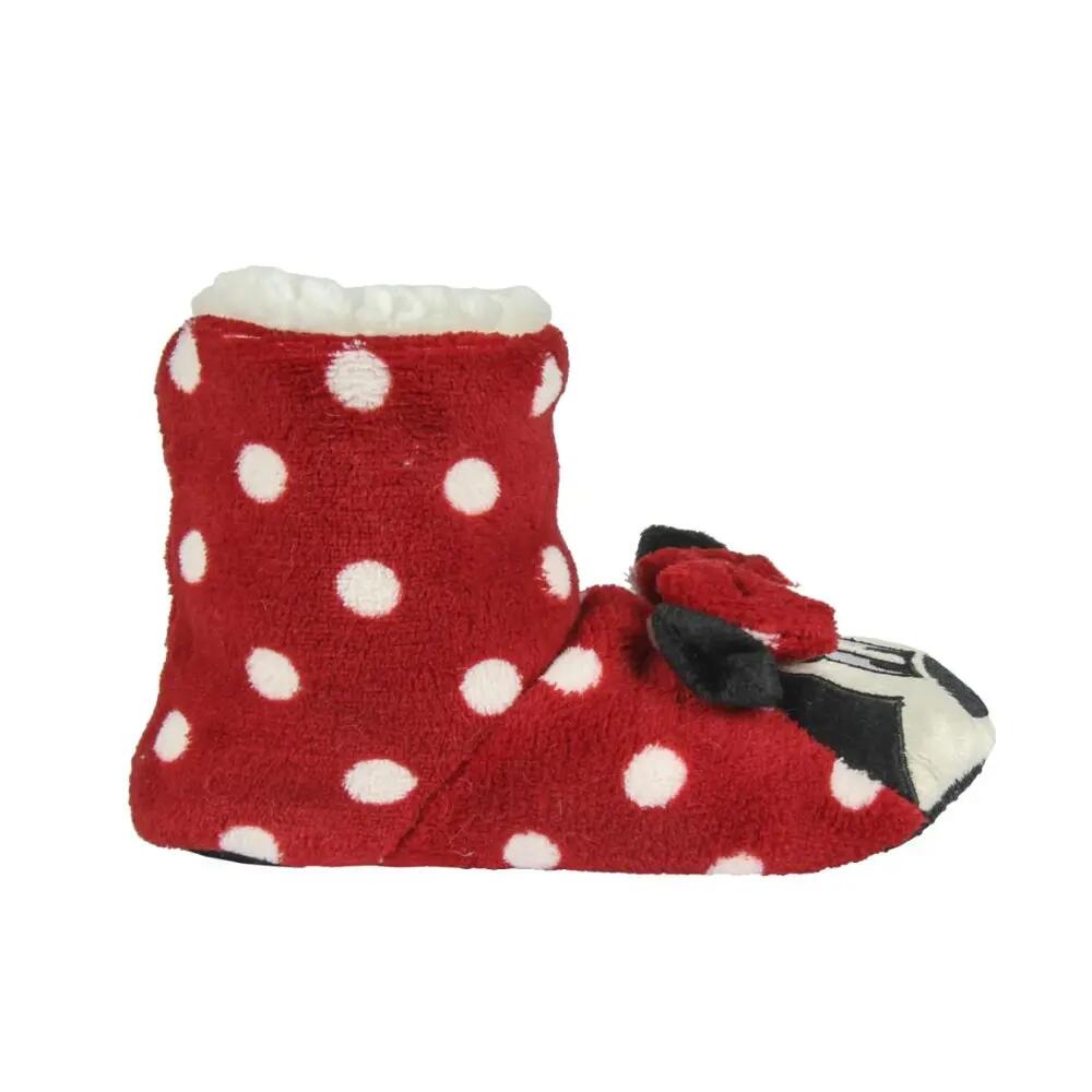 Zapatillas De Casa Bota Minnie Mouse Niña Rojas Lacitos 2/3