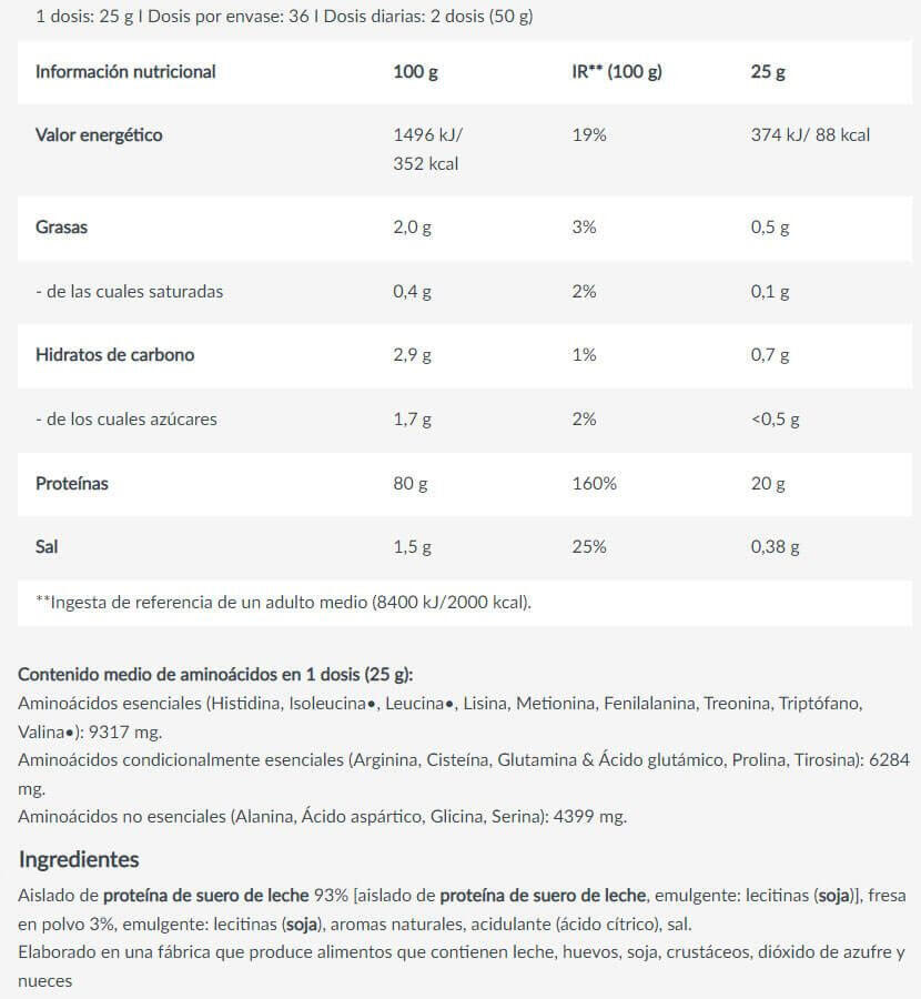 Iso whey zero natural - 908g Fraise de Biotech USA 3/4