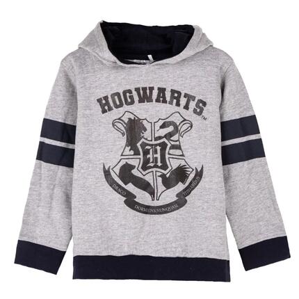 Sudadera Infantil - Capucha, Cremallera - Hogwarts - Gris