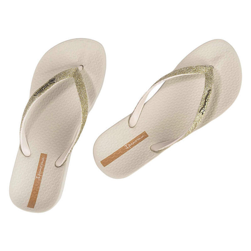 Papuci Ipanema Femei bej, anatomic, glitter