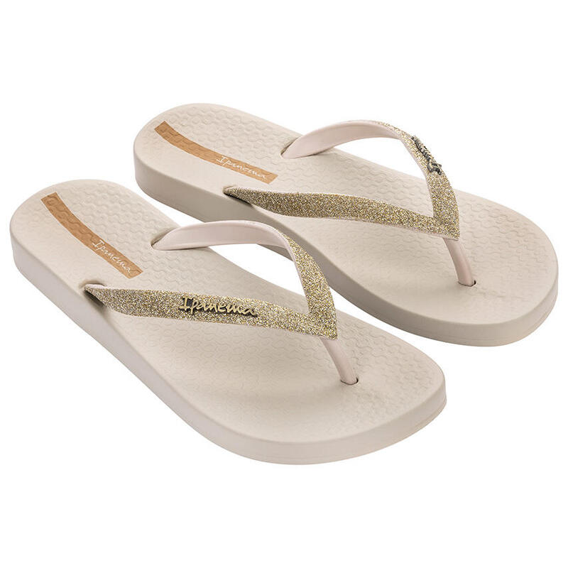 Papuci Ipanema Femei bej, anatomic, glitter
