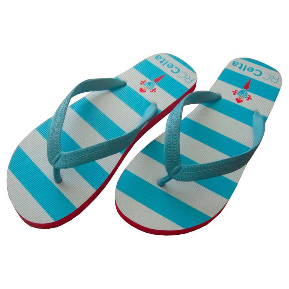 Chanclas - Sportswear - Hombre - A rayas, Detalle estampado - Azul 2/3