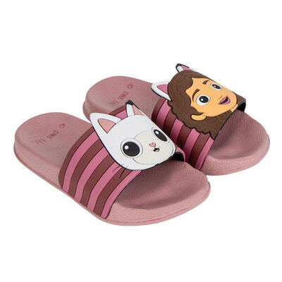 Chanclas Pala 3D Gabbys Dollhouse Rosa Rayas Niña