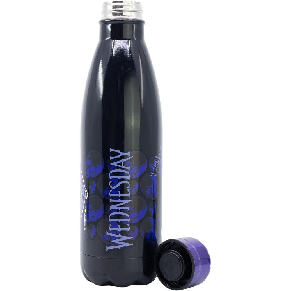 Botella - Bidón de viaje - Unisex - Acero inoxidable 780 ml - Wednesday - Negro 3/3