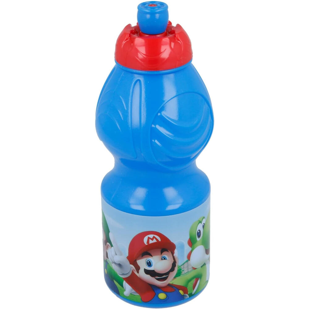 Botella sport - Deportes - Unisex - Bidón de viaje, 400 ml - Super Mario - Azul 2/3