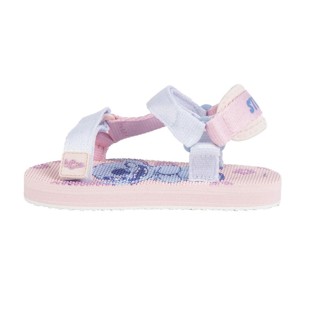 Sandalias Casual Playa Velcro Stitch Rosa y Azul Niña 2/3