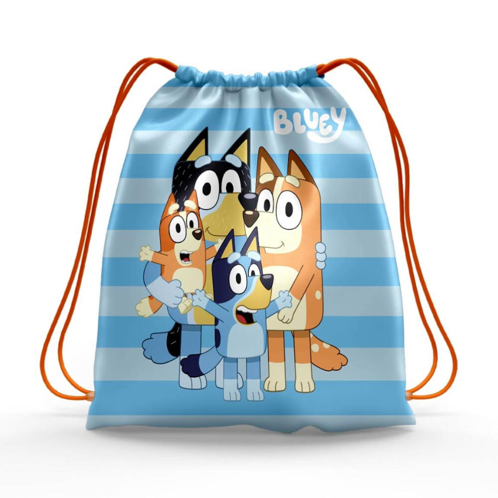 Saquito Escolar Bluey Azul Rayas 33x27 CM 1/3