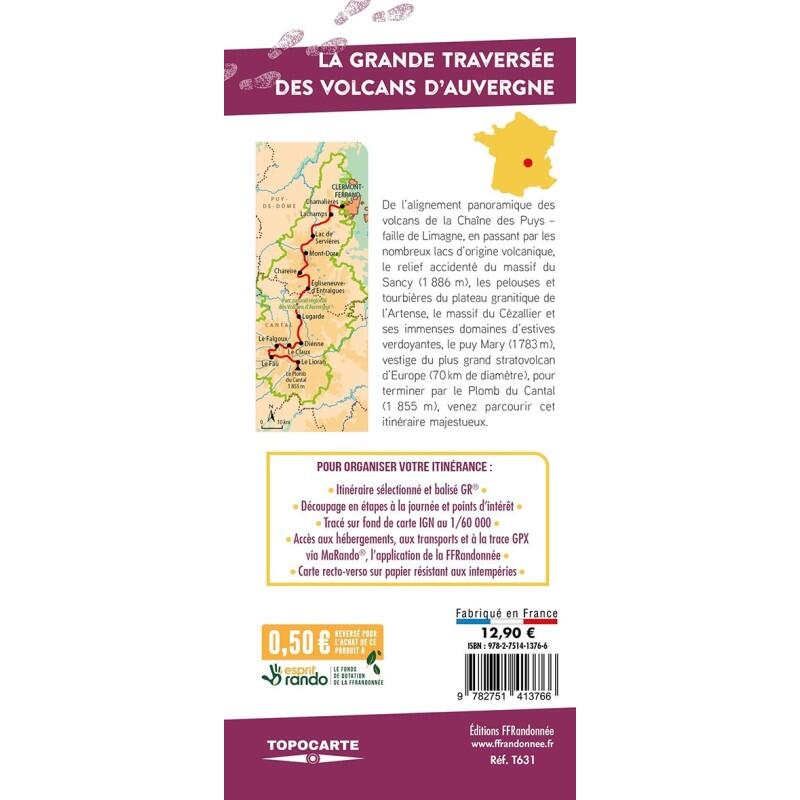 GR4/GR400/GR30 LA TRAVERSEE DES VOLCANS D'AUVERGNE - TOPOCARTE T631 3/4