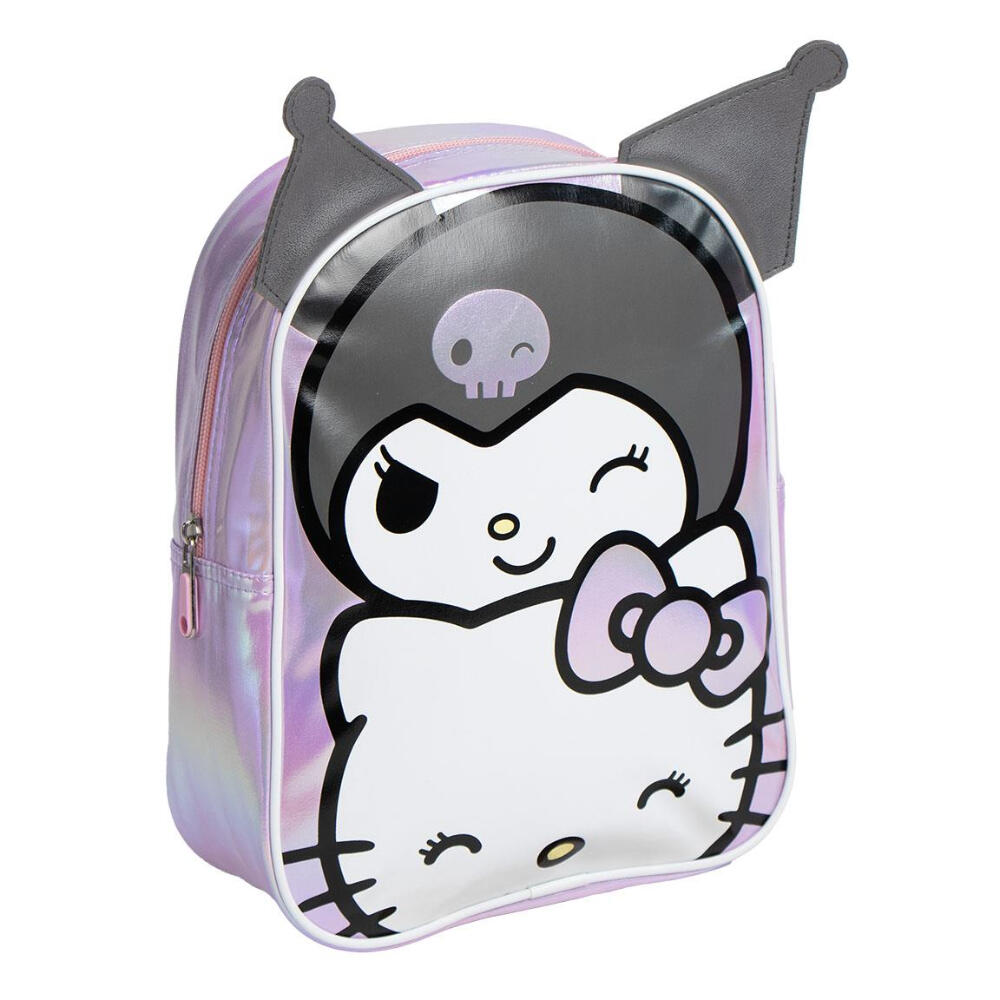 Mochila Infantil Metalizada Hello Kitty Kuromi Lila 1/3