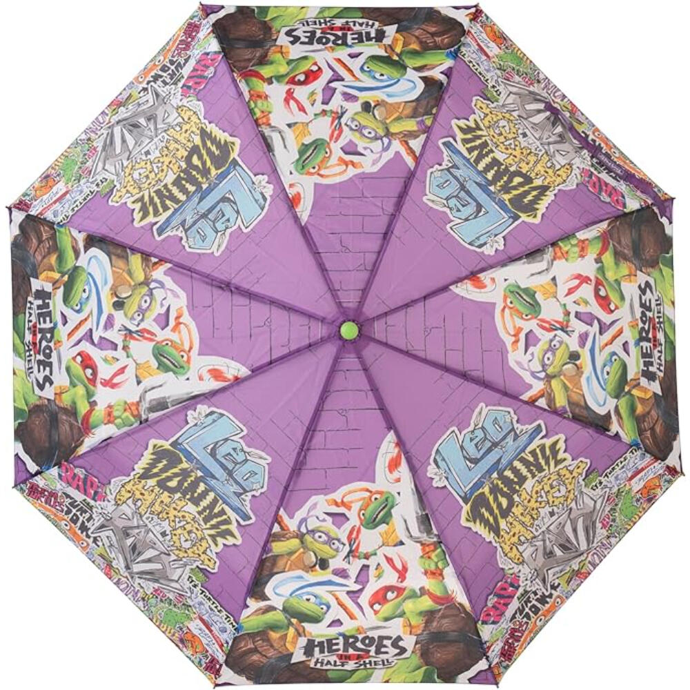 Paraguas Infantil - Plegable, Manual - Negro/Morado 2/3