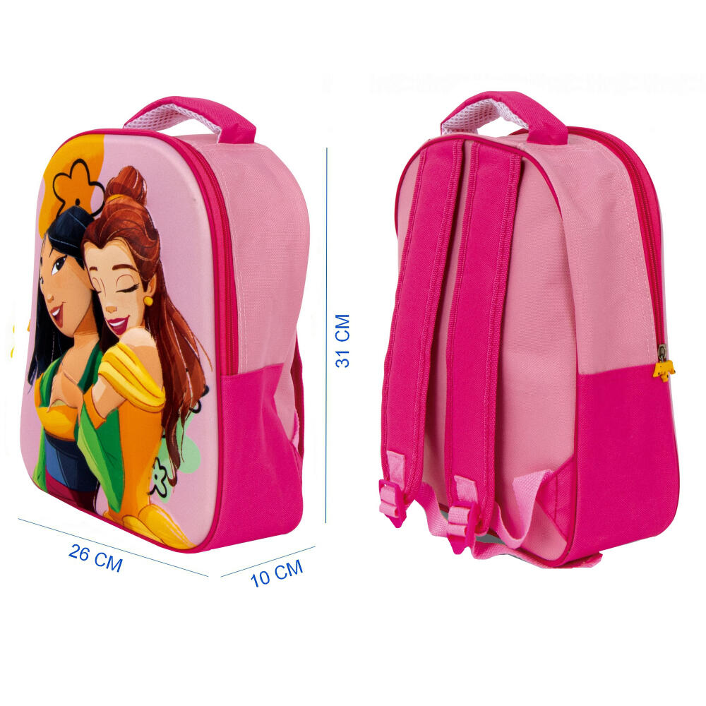 Set Vuelta al Cole Princesas Mochila Guardería Saco Merienda y Estuche 2/3