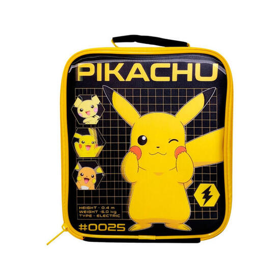 Bolsa portaalimentos - Casual - Unisex - 3D Pikachu estampado - Negro y Amarillo