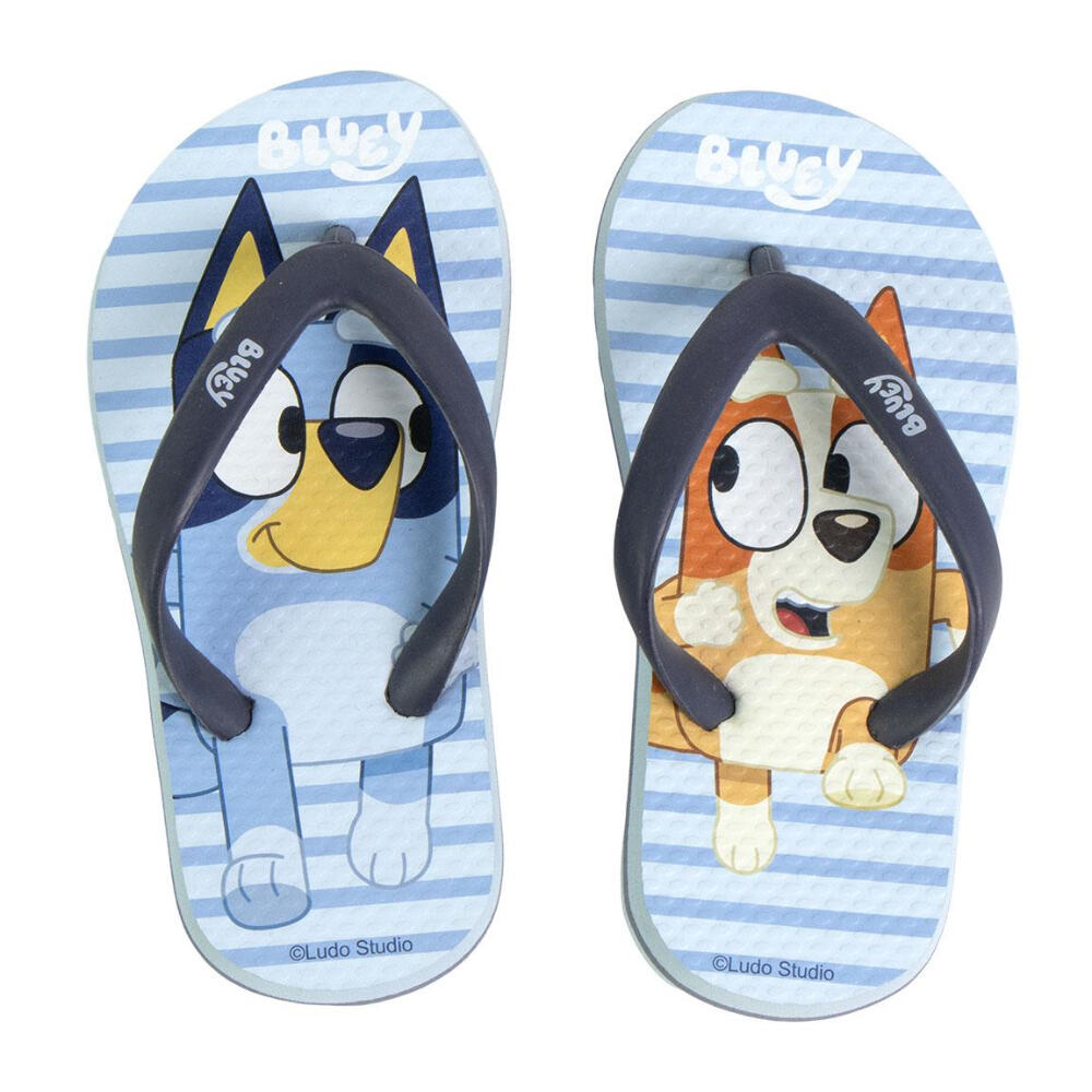 Chanclas Flip Flop Premium Bluey y Bingo Azul Rayas Niño 3/3