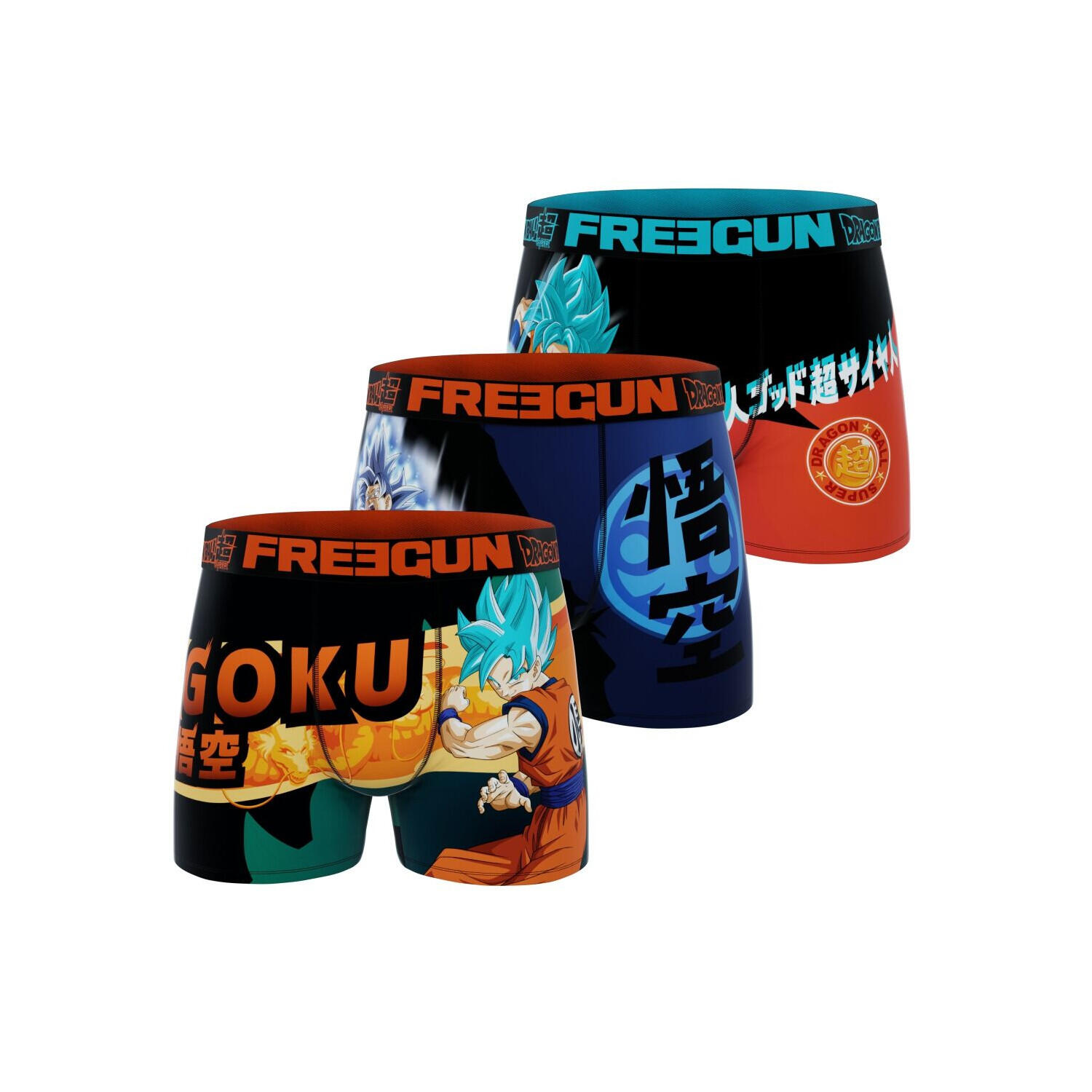 Freegun - Lot De 3 Boxers Enfant Dragon Ball Super - Caleçon - Multicolore - 12 À 14 Ans - Decathlon