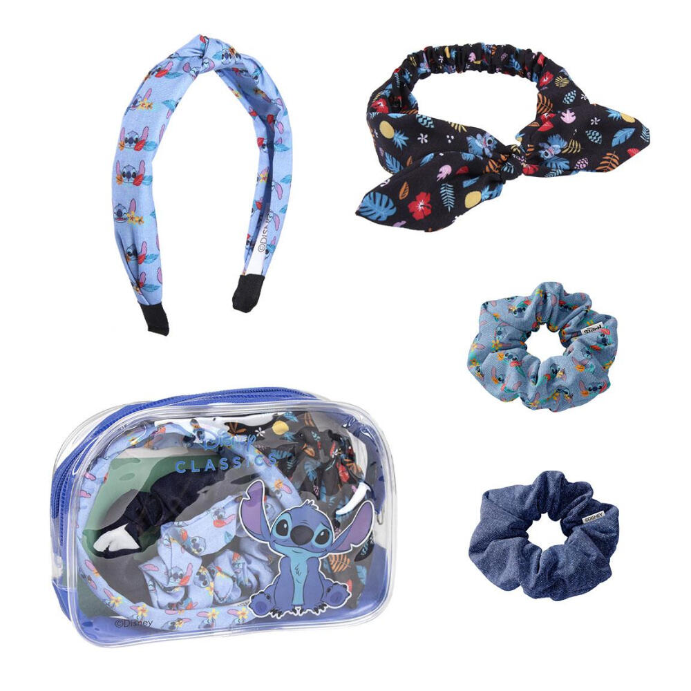 Neceser Transparente con Accesorios para el Pelo Stitch 3/3