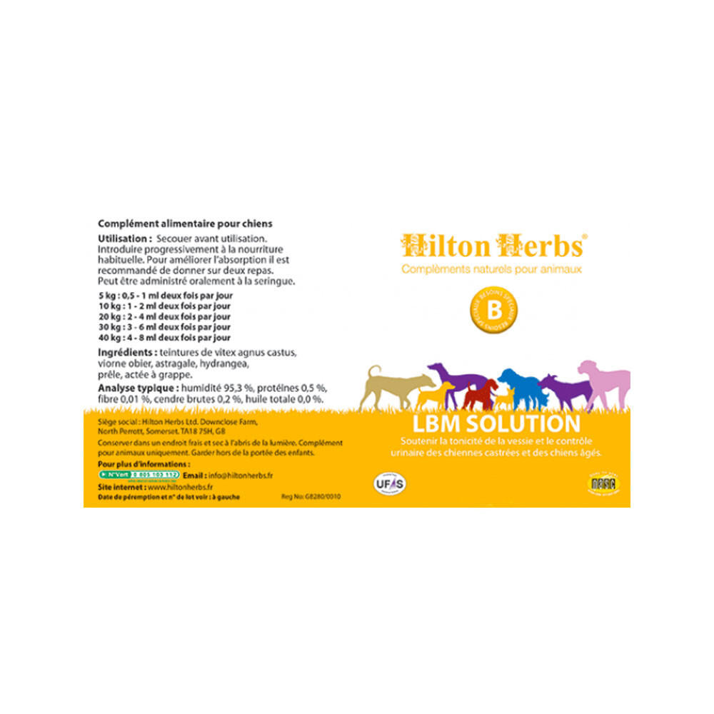 Incontinence chien LBM Solution Hilton Herbs 500mL 2/2