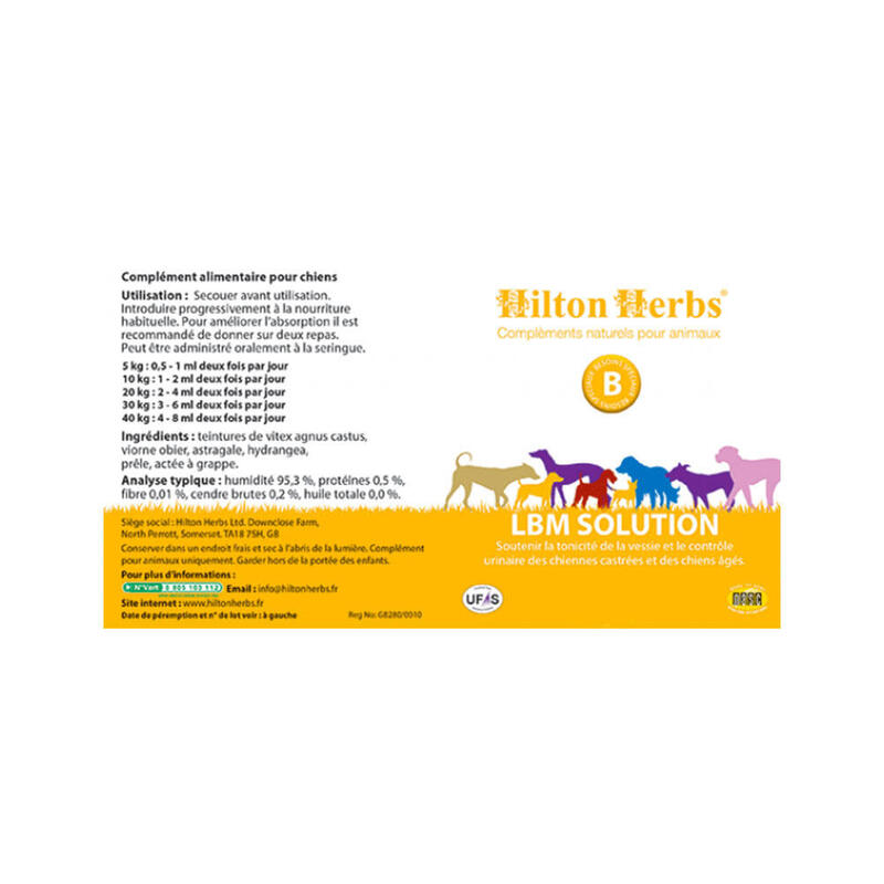 Incontinence chien LBM Solution Hilton Herbs 500mL