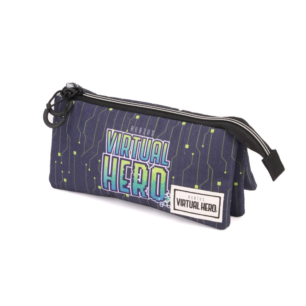 Estuche portatodo - Unisex - 3 comp. - Virtual Hero - Azul 2/3