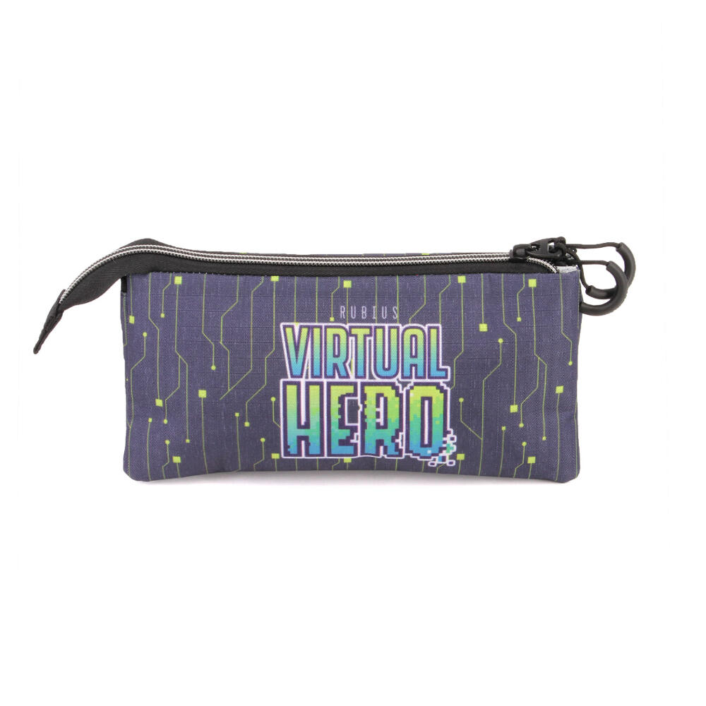 Estuche portatodo - Unisex - 3 comp. - Virtual Hero - Azul 3/3