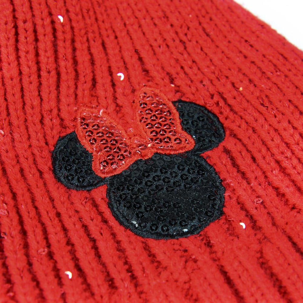 Gorro Con Pompón Minnie Mouse Rojo Mujer 3/3