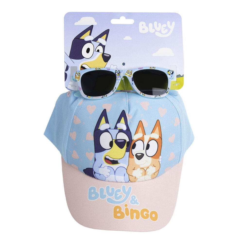 Set Gorra y Gafas Bluey y Bingo Azul y Rosa Niña 3/3