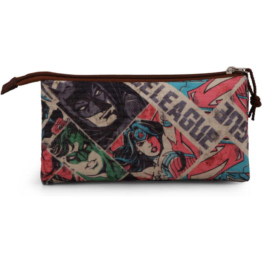 Estuche Portatodo Triple La Liga De La Justicia 2/3