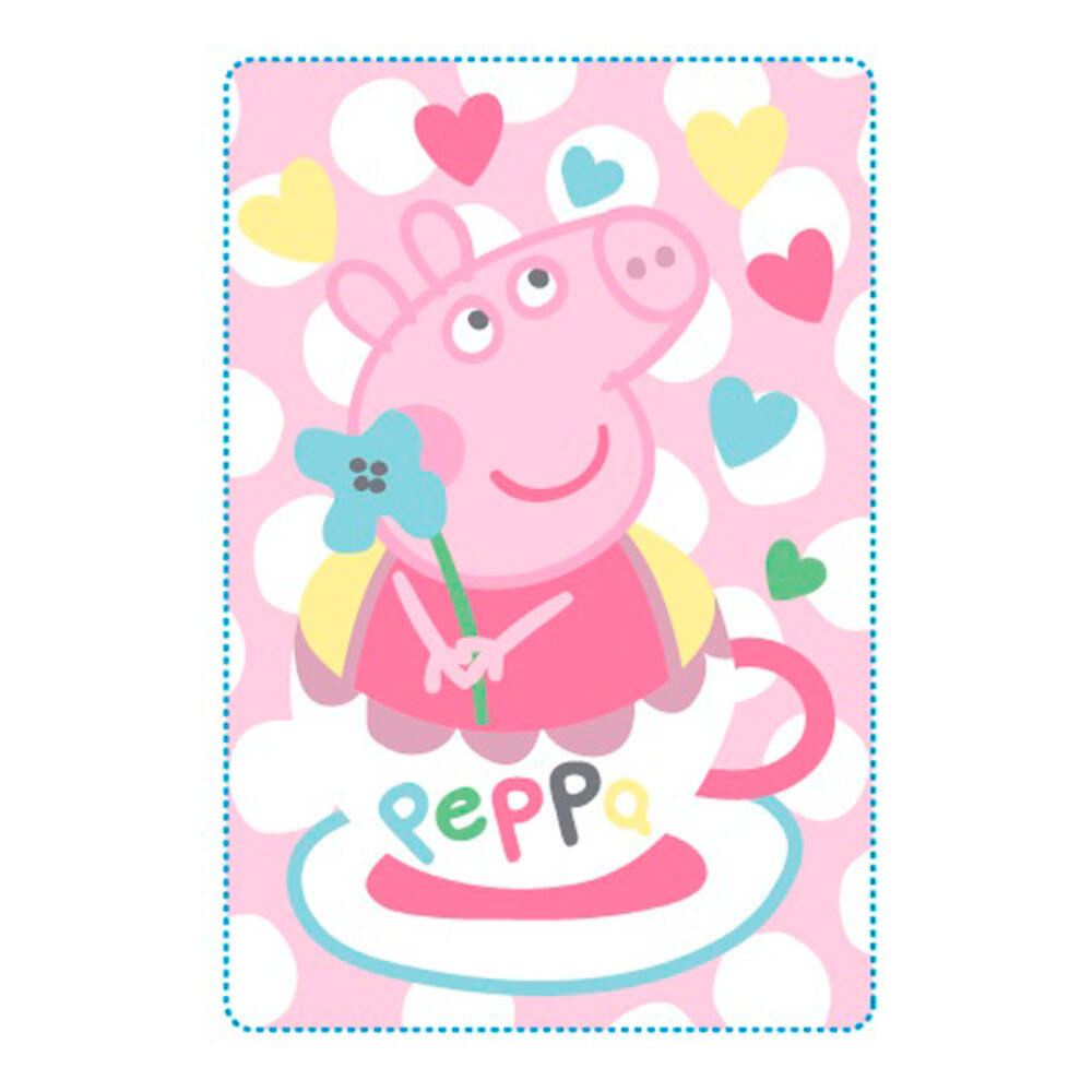 Manta Polar Peppa Pig Hearts 150x100 CM 2/3