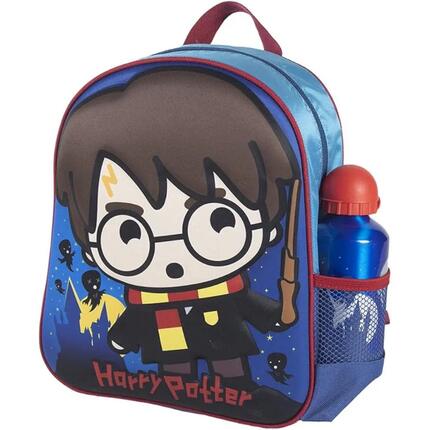 Mochila guardería - Deportes - Infantil - 3D Harry Potter, con botella - Azul