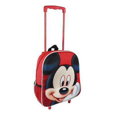 Mochila Trolley con ruedas Guardería Mickey Mouse Rojo 3D