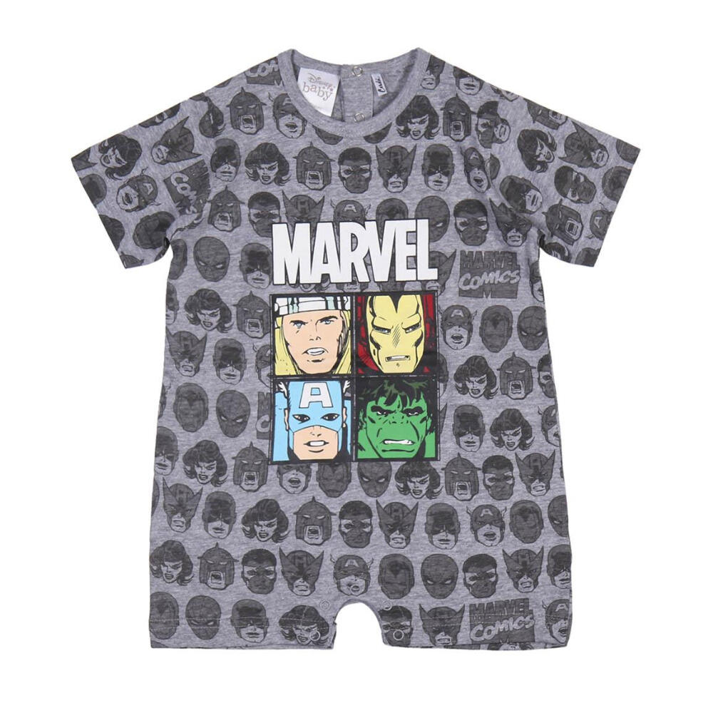 Body Manga Corta Avengers Marvel Comics Gris Bebé 1/3