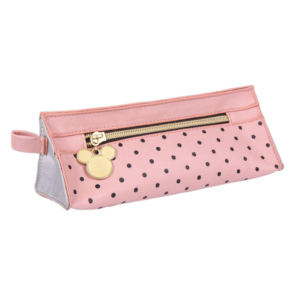 Estuche Portatodo Triangular Minnie Mouse Rosa Con Lunares 2/3