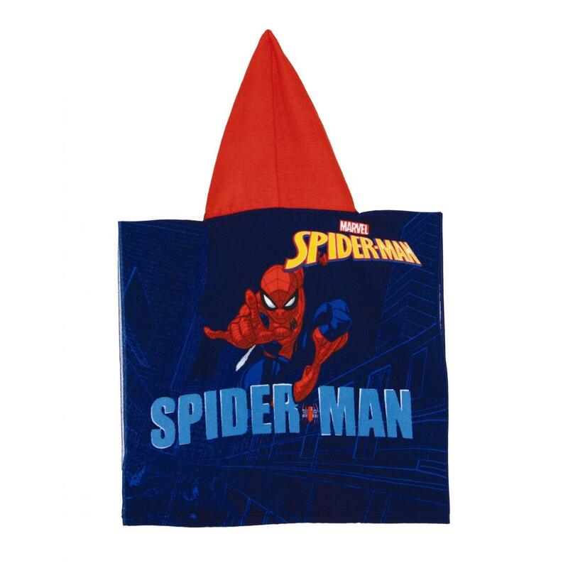 Prosop de plajă, Poncho, pentru copii, model Spiderman, 55x55 cm, Arditex