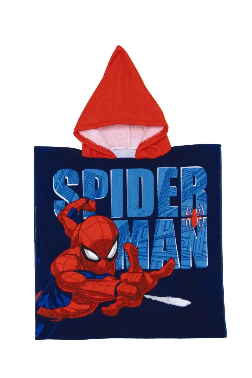 Prosop de plajă, Poncho, pentru copii, model Spiderman, 55x55 cm, Arditex 3/3