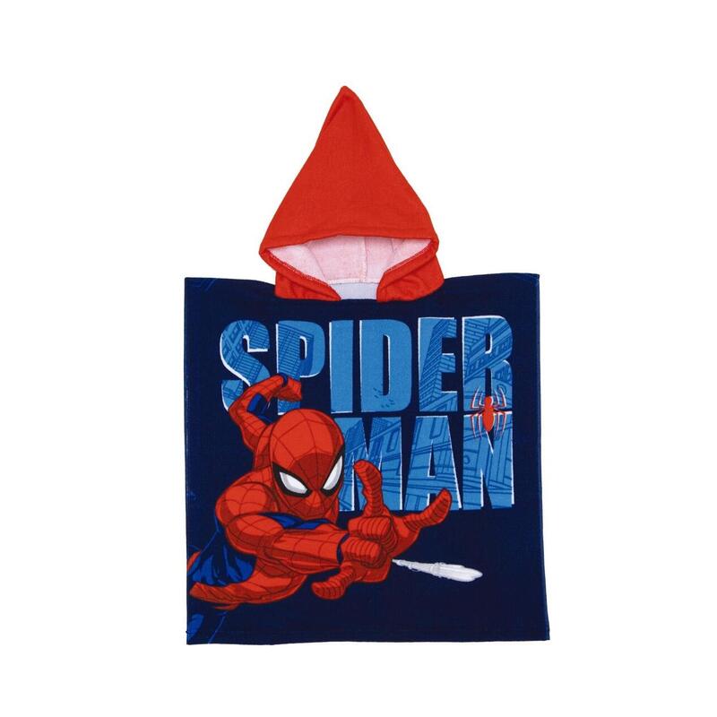 Prosop de plajă, Poncho, pentru copii, model Spiderman, 55x55 cm, Arditex