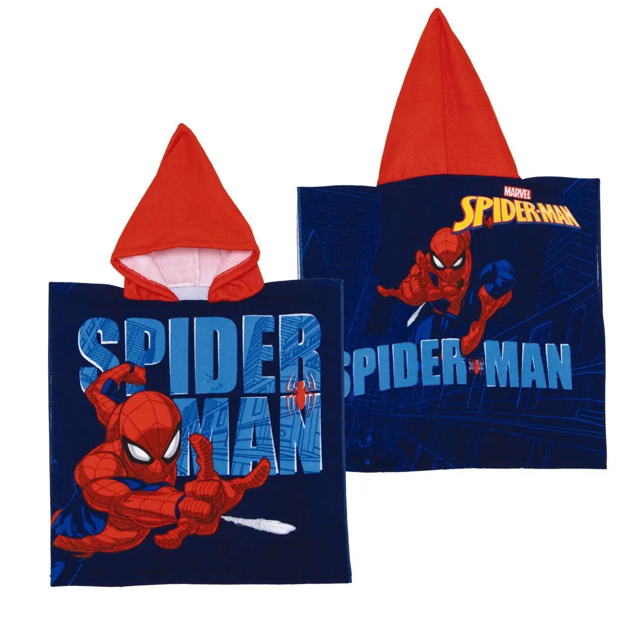 Prosop de plajă, Poncho, pentru copii, model Spiderman, 55x55 cm, Arditex 1/3